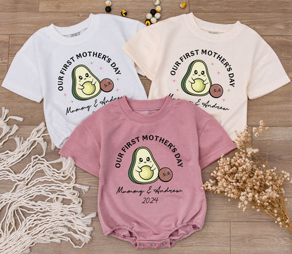 Custom Funny Baby Romper - Retro Birthday Bodysuit & Avocado Sleepsuit