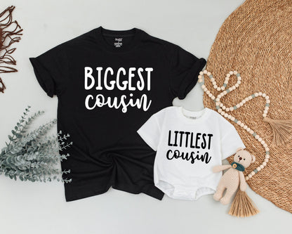 Retro Cousin Crew Shirts: Big & Little, Pregnancy Reveal Tees