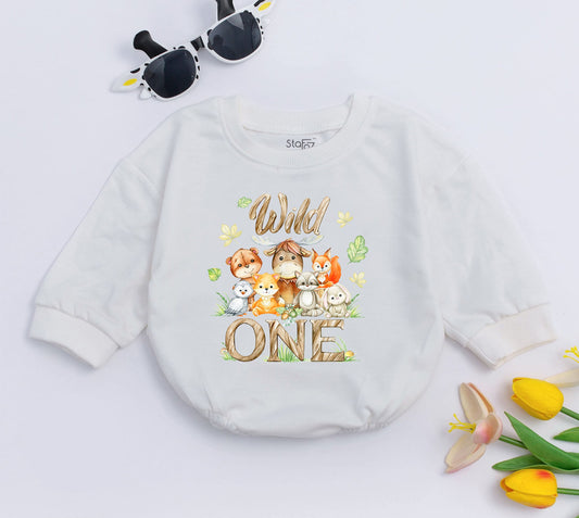 Boho Wild One Birthday Romper, 1st Birthday Baby Outfit Gift