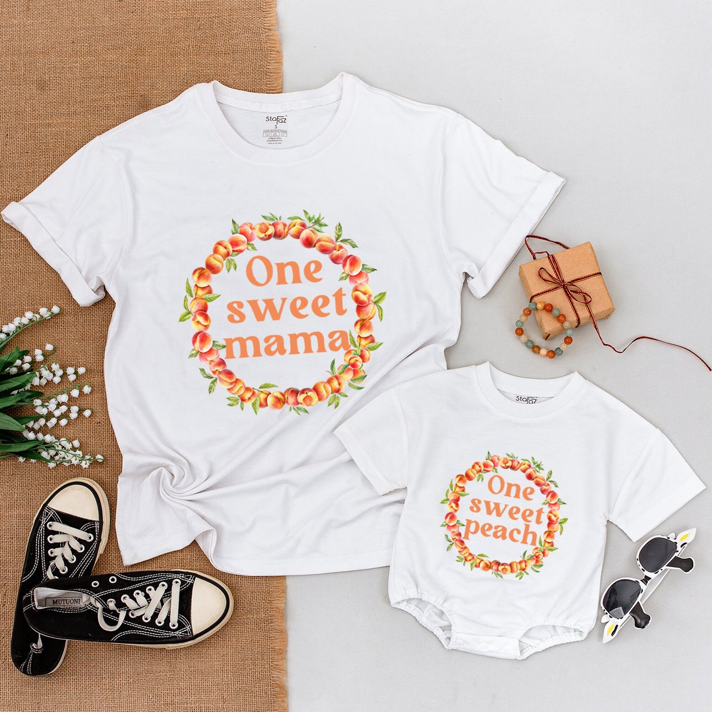 Peach Birthday Outfits: Matching Family Shirts for Sweet One Celebration