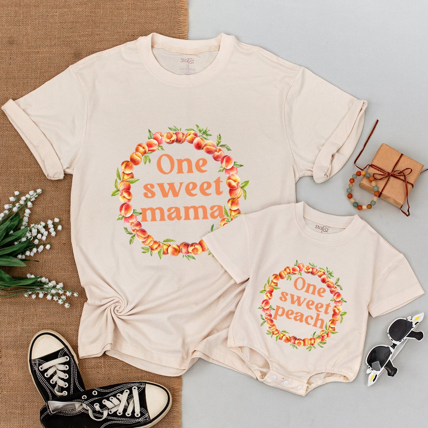 Peach Birthday Outfits: Matching Family Shirts for Sweet One Celebration