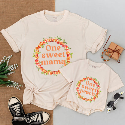 Peach Birthday Outfits: Matching Family Shirts for Sweet One Celebration