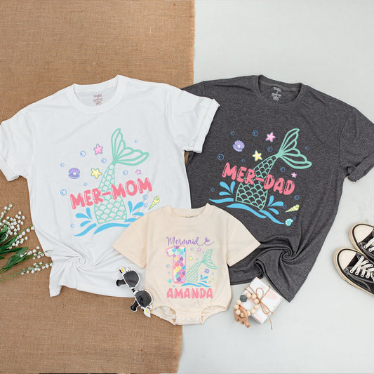 Mermaid Family Outfits: Custom Baby & Matching Birthday Shirts