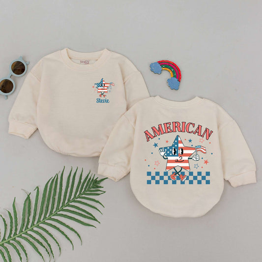 Patriotic Baby Romper for July 4th - Unisex Newborn Bodysuit