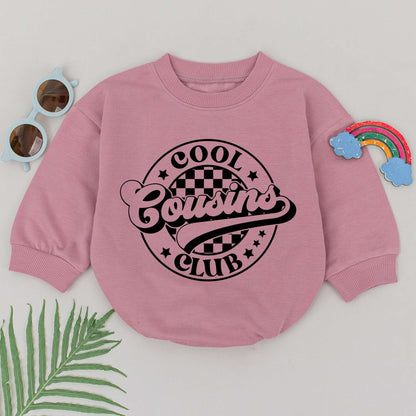 Cool Cousins Club Romper Boho Retro Baby Outfit Natural Infant Shower Gift Gender Neutral Newborn