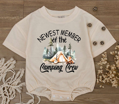 Camping Crew Baby Romper & Shirt Set: Cute Outdoor Adventure Outfit