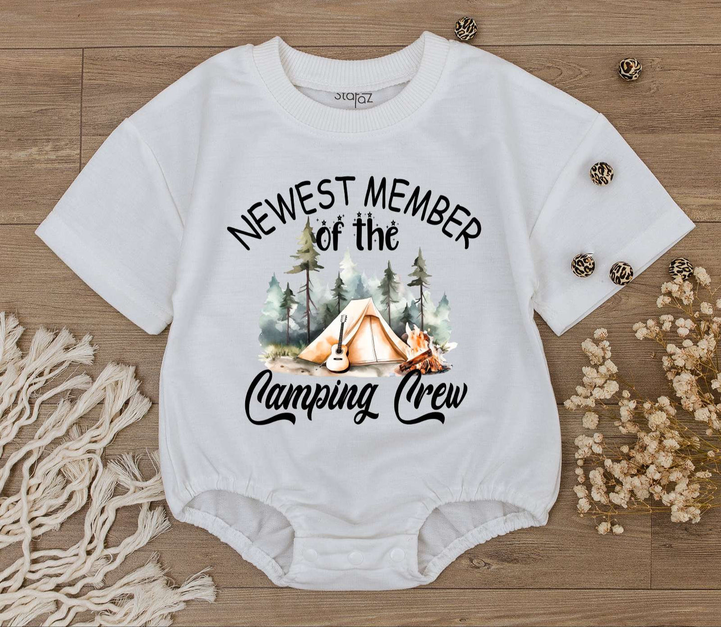 Camping Crew Baby Romper & Shirt Set: Cute Outdoor Adventure Outfit