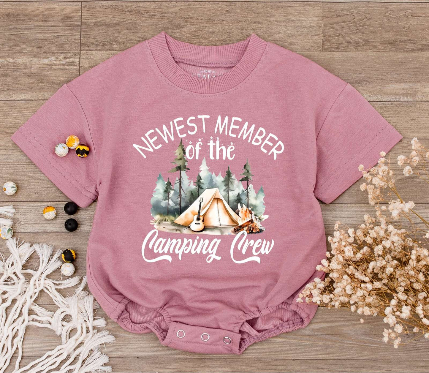 Camping Crew Baby Romper & Shirt Set: Cute Outdoor Adventure Outfit