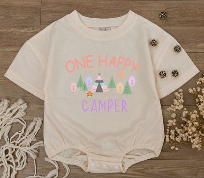 Happy Camper Romper: First Birthday & Baby Shower Adventure Outfit  