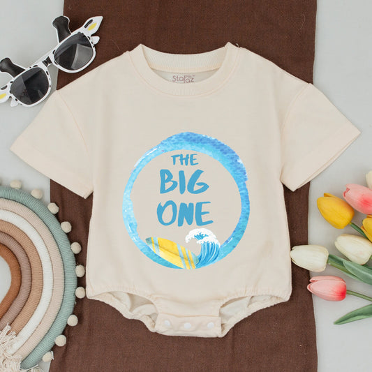 The Big One Surf 1st Birthday Boy Shirt Family Matching Wave Design Watercolor Blue Beach Party Outfit Rad Dad Mom Bro Gift Casual Summer