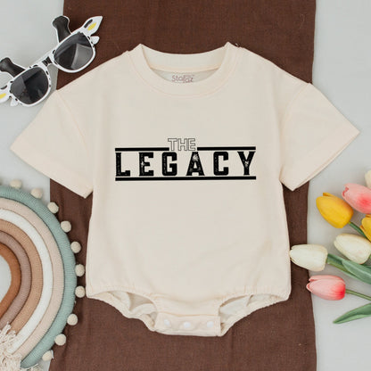 The Legend The Legacy Father Son Matching Shirt and Bodysuit Set Daddy and Me Modern Bold Black Text First Fathers Day Gift