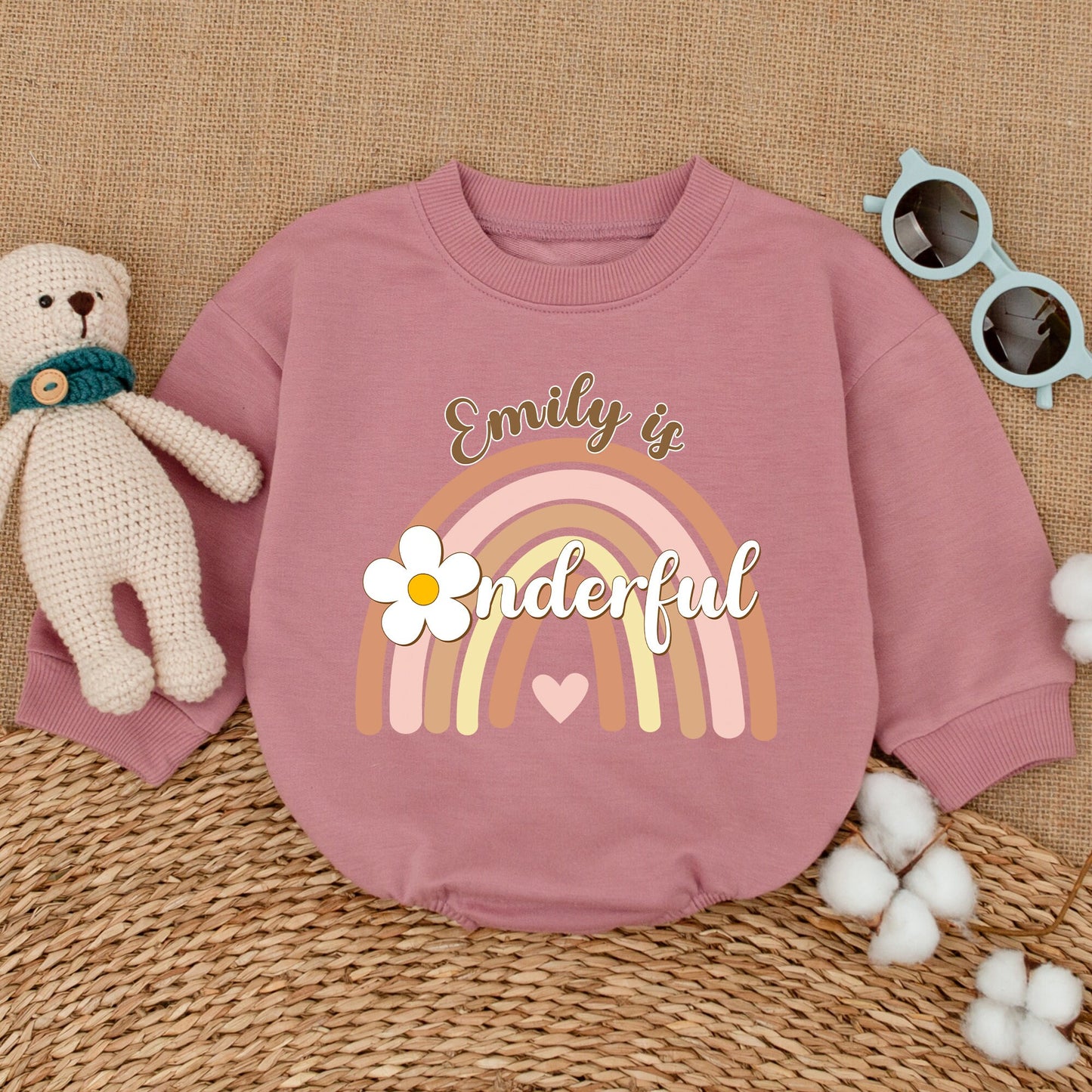 Personalized Miss Onederful First Birthday Romper Baby Girl Rainbow Bodysuit Adorable Smash Cake Outfit Comfortable Bubble Shower Gift