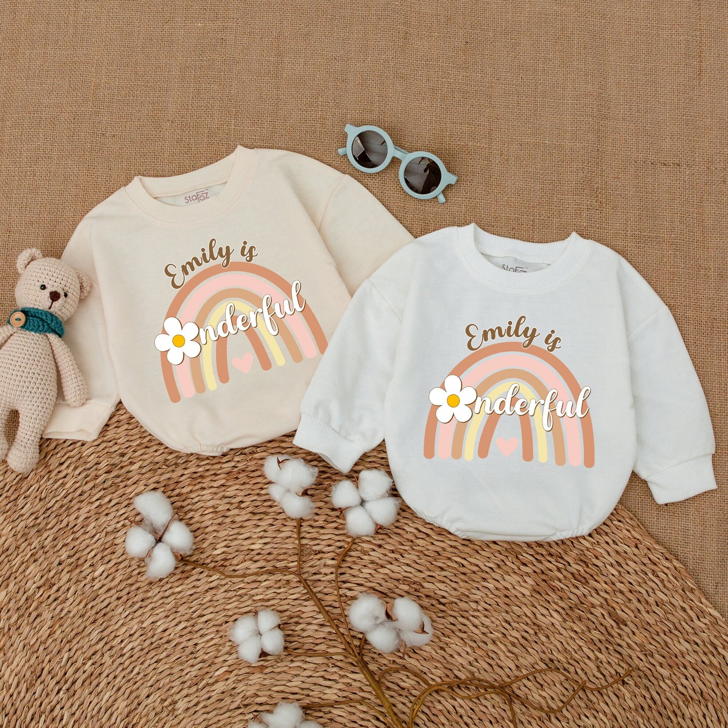 Personalized Miss Onederful First Birthday Romper Baby Girl Rainbow Bodysuit Adorable Smash Cake Outfit Comfortable Bubble Shower Gift