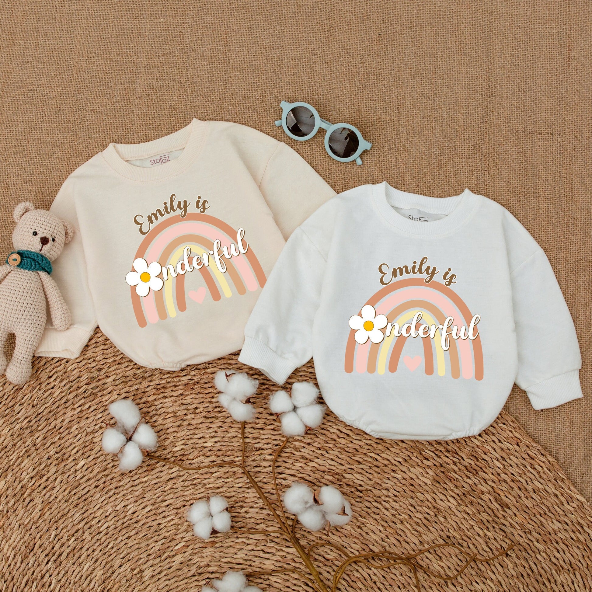 Personalized Miss Onederful First Birthday Romper Baby Girl Rainbow Bodysuit Adorable Smash Cake Outfit Comfortable Bubble Shower Gift