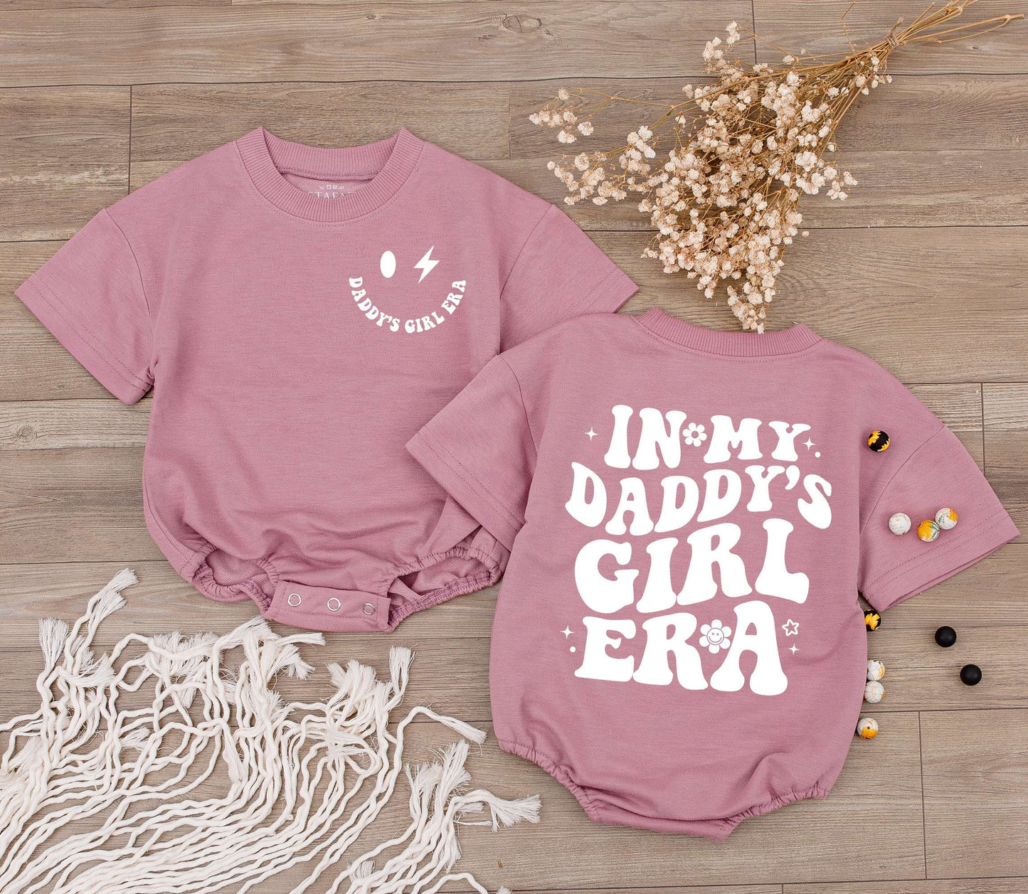 In My Daddy's Girl Era Baby Romper Cute Stars & Flowers Design Daddy's Girl Gift Outfit Newborn Bodysuit Baby Shower Present Daughter From Dad