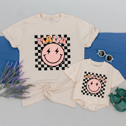 Retro Mama and Mama's Girl Matching Shirts Groovy Mother Daughter Outfit, Matching Mother's Day Gift Vintage Boho Style Comfy Family Tees