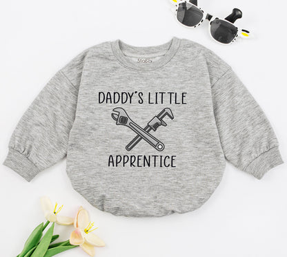 Daddy's Little Apprentice Baby Romper with Crossed Wrenches Design Future Plumber Newborn Bodysuit Soft Comfortable Cotton Union Baby Gift