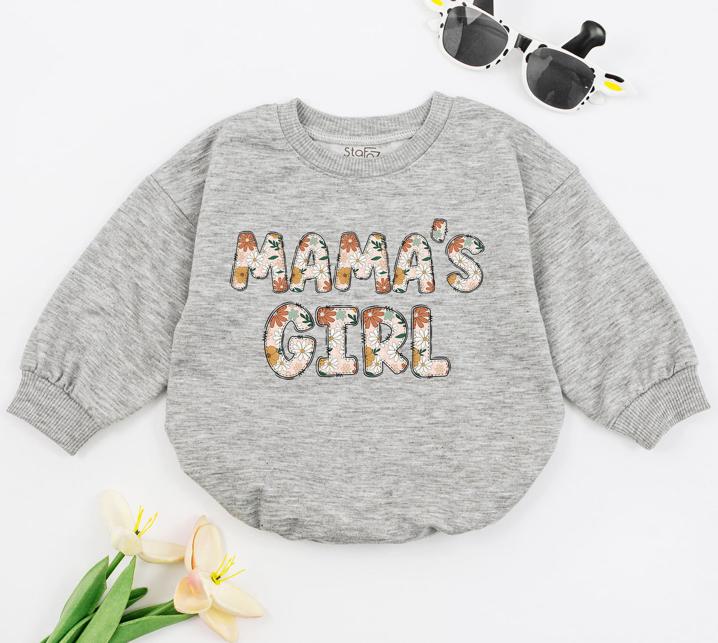 Mama's Girl Groovy Baby Romper Outfit Retro 70s Style Bodysuit First Mother's Day Gift Newborn Sleepsuit Cute Infant Clothes Shower Present (139 chars)