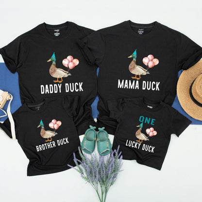 Matching Family ONE Lucky Duck First Birthday Shirts Baby Boy Wild One Jungle Zoo Animal Toddler Outfit Personalized Gift
