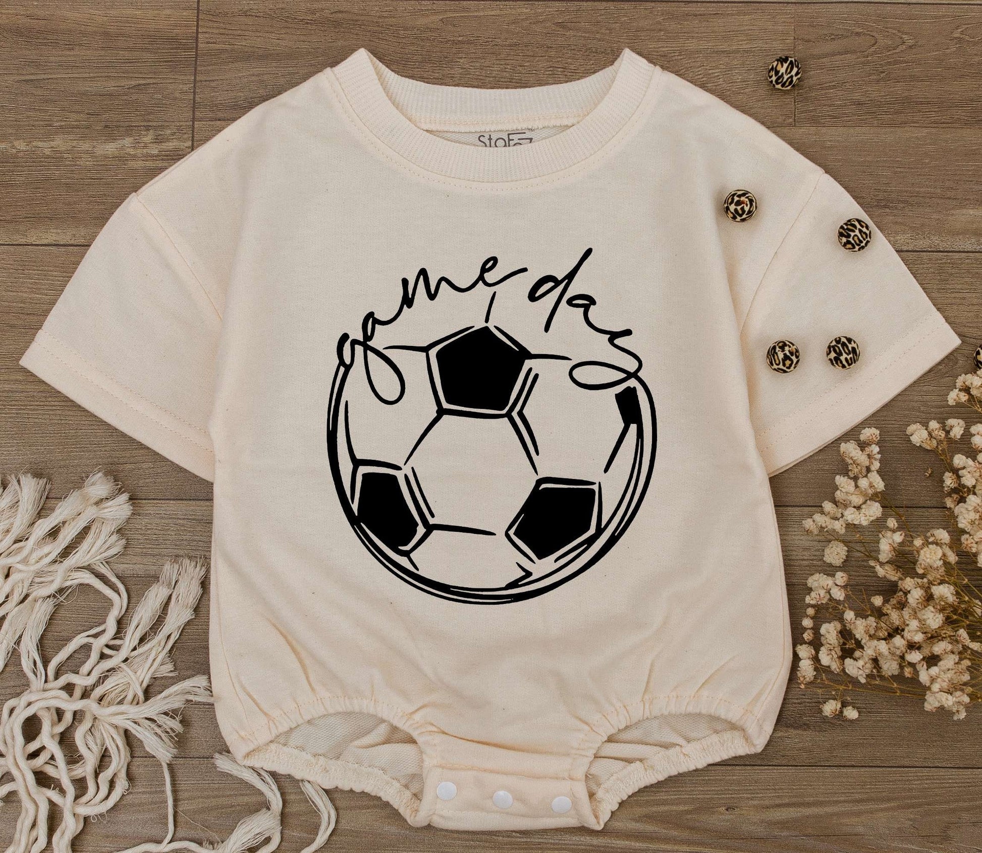 Cute Baby Boy Game Day Romper for Sports Season Soccer Baseball Football Outfit Newborn Toddler Jumpsuit Casual Tee Comfortable First Birthday Gift