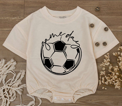 Cute Baby Boy Game Day Romper for Sports Season Soccer Baseball Football Outfit Newborn Toddler Jumpsuit Casual Tee Comfortable First Birthday Gift