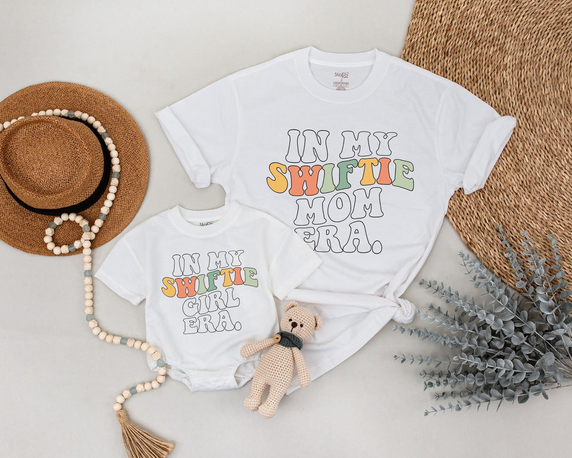 In My Swiftie Mom Era Matching Shirts for Mommy and Me Retro Style Mama Mini Outfits Cool Mom Daughter Baby Girl Birthday Party Gift