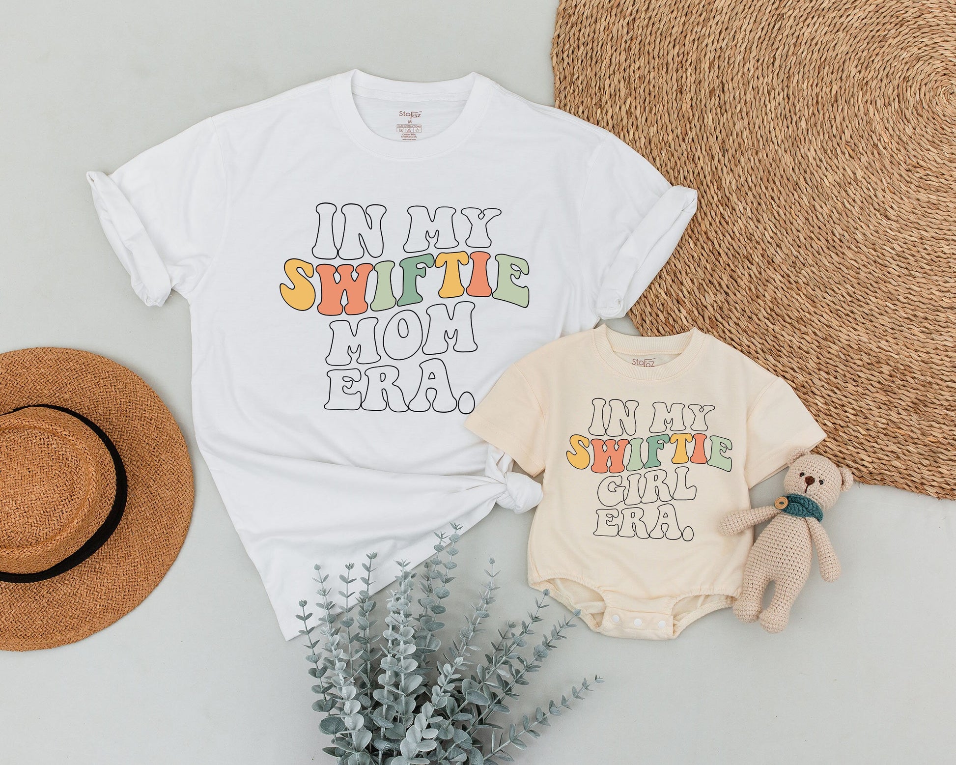 In My Swiftie Mom Era Matching Shirts for Mommy and Me Retro Style Mama Mini Outfits Cool Mom Daughter Baby Girl Birthday Party Gift