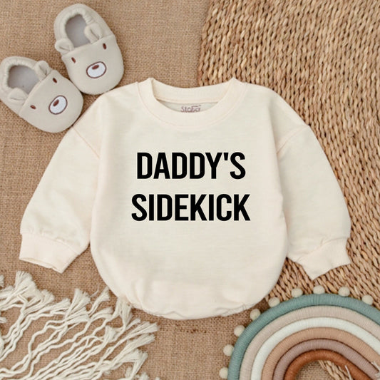 First Father's Day Daddy's Sidekick Baby Boy Romper Outfit Soft Comfortable Newborn Bodysuit Clothing Perfect New Dad Son Gift Idea