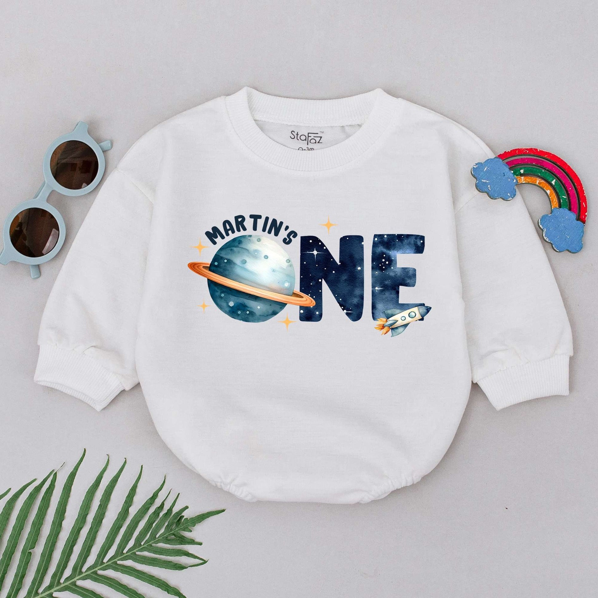 First Trip Around The Sun Baby Onesies, Unique Personalized Baby Gifts, Astronaut Space 1st Birthday Outfit