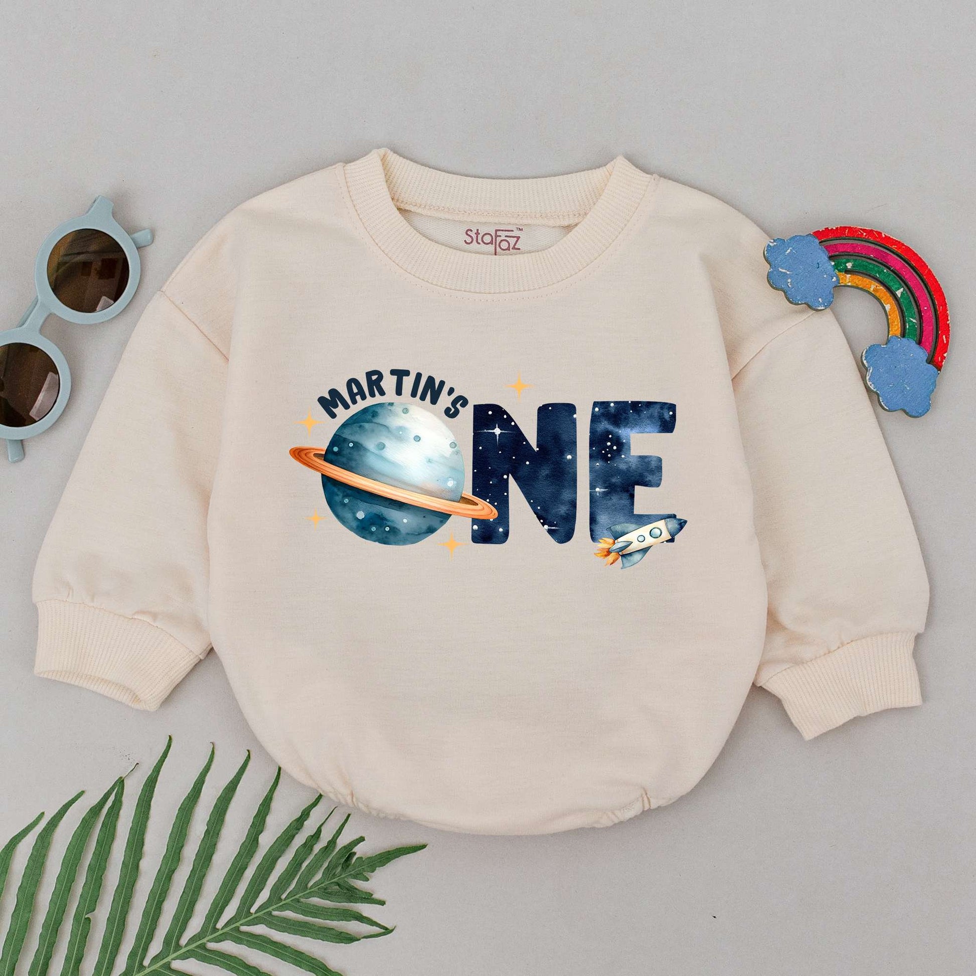 First Trip Around The Sun Baby Onesies, Unique Personalized Baby Gifts, Astronaut Space 1st Birthday Outfit