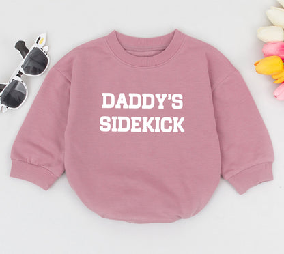 Daddy's Sidekick Bubble Romper for Baby Boys, Soft Cotton New Baby Gift, First Father's Day Outfit, Dad Son Clothes Modern Design