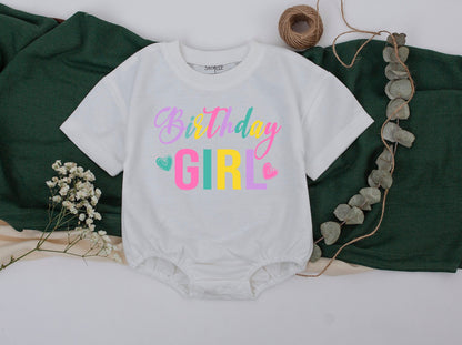 Colorful Birthday Girl Family Matching Shirts for Mom Dad and entire family sweet first birthday party celebration soft cotton comfortable