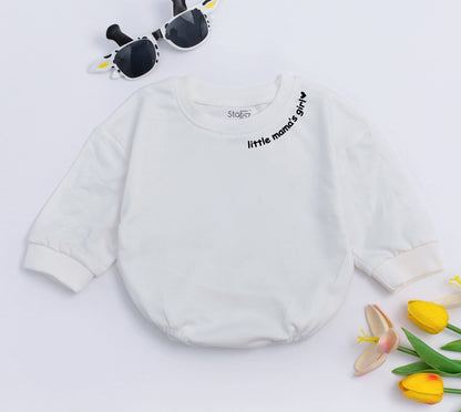 Little Mama's Girl Sweet White Heart Bubble Romper for Baby Girl First Mother's Day Newborn Outfit Comfortable Shower Gift Mother Daughter
