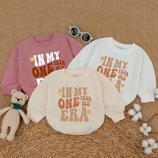 Sweet First Birthday Romper for One Year Old Baby Girl or Boy Celebration Outfit Mommy and Me Sweatshirt Bodysuit Gift