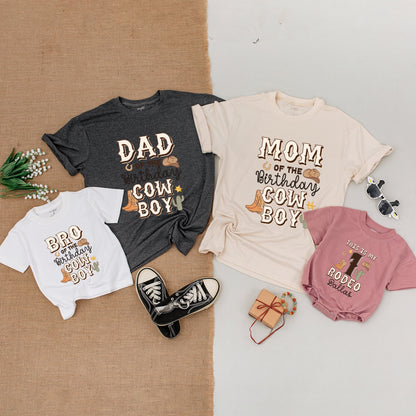My First Rodeo Toddler Shirt 1st Birthday Western Cowboy Outfit Matching Family Apparel Soft Cotton Baby Bodysuit