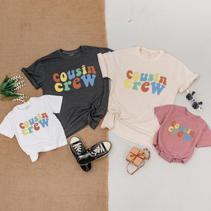 Cousin Crew Matching Shirts Retro Family Trip Vacation Outfits Baby Bodysuit Pregnancy Reveal New to the Crew Toddler & Infant Fun Vintage Style