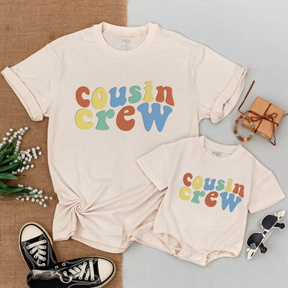 Cousin Crew Matching Shirts Retro Family Trip Vacation Outfits Baby Bodysuit Pregnancy Reveal New to the Crew Toddler & Infant Fun Vintage Style