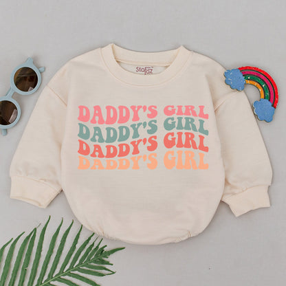 Daddy's Girl Baby Romper, Wavy Design, Father's Day Gift for Daughter, Newborn Girl Outfit, Baby Shower Gift, Coming Home Clothes