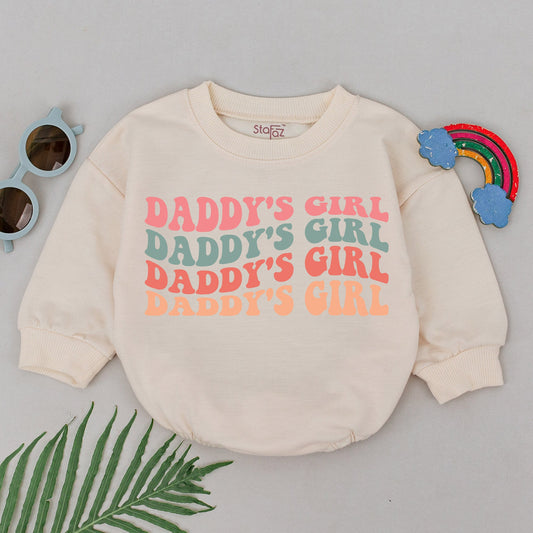 Daddy's Girl Baby Romper, Wavy Design, Father's Day Gift for Daughter, Newborn Girl Outfit, Baby Shower Gift, Coming Home Clothes