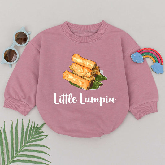 Little Lumpia Baby Romper: Sweet Filipino Food Bodysuit for Boys and Girls!  Pastry Outfit, Foodie Gift, Minimalist Design Baby Shower Gift (136 chars)