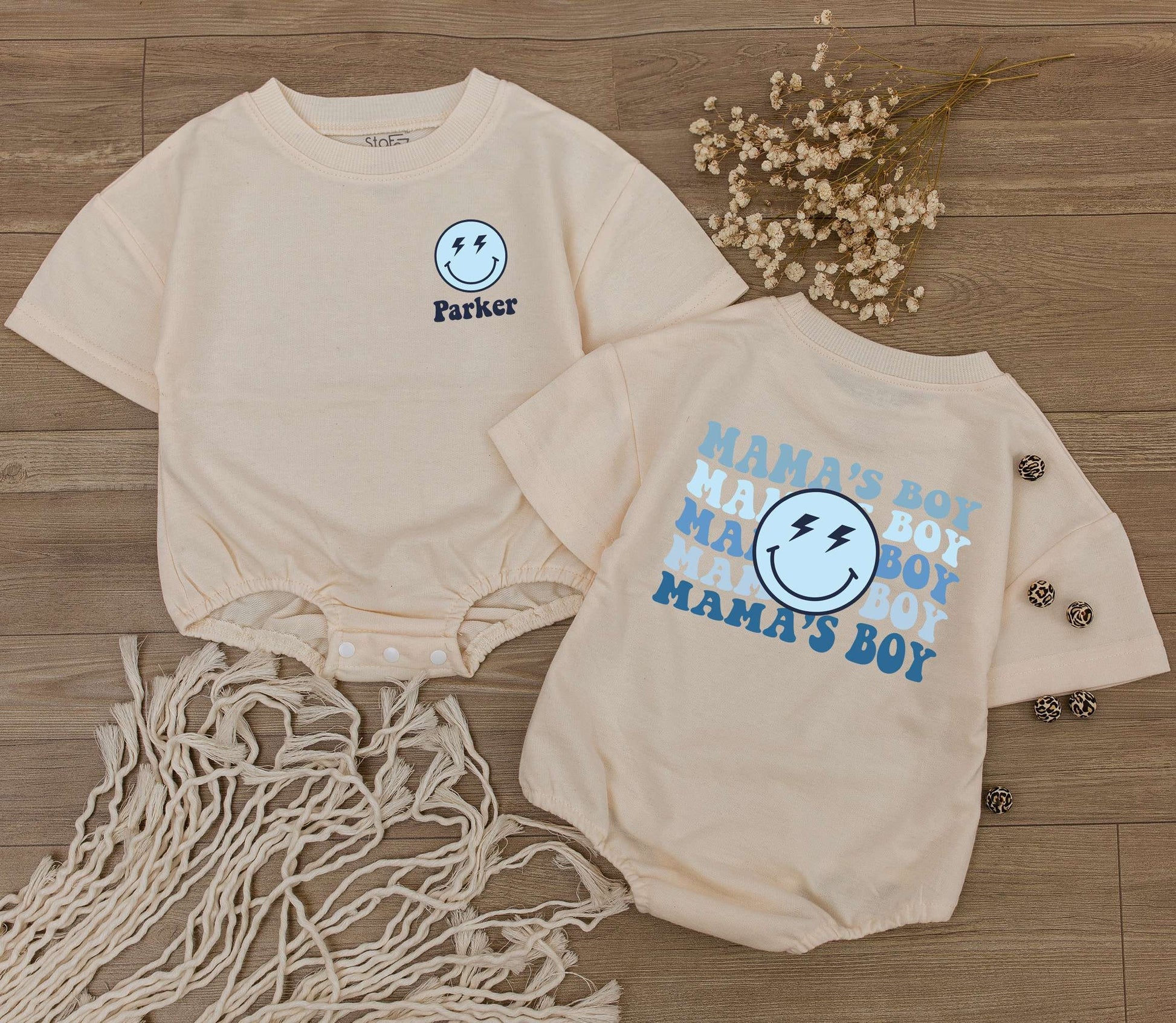 Custom Mama's Boy Baby Bubble Romper Cute Newborn Outfit Sweet Mother's Day Gift Baby Shower Present for Mom Kids Clothing