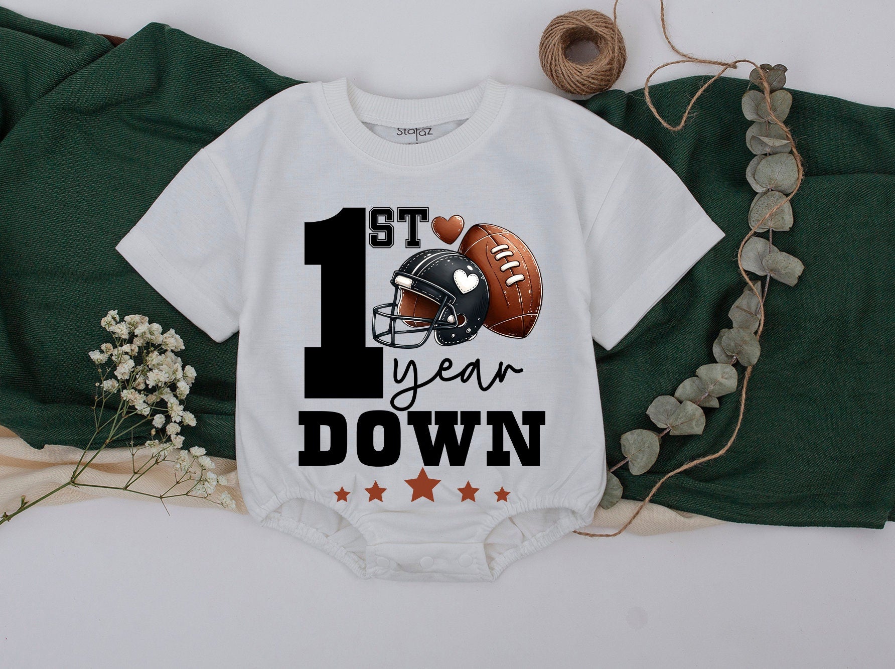 Football First Birthday Matching Family Shirts 1st Year Down Birthday Outfit 1st Down Football Celebration for Dad Mama Sister