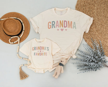 Matching Grandma's Favorite Shirts Pastel Colors Baby Toddler Girl Gift New Grandma First Mother's Day Outfit Soft Comfortable Cotton