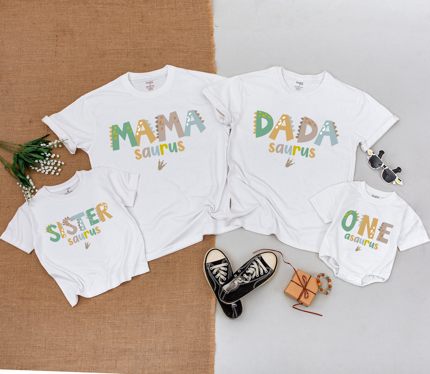 Oneasaurus 1st Birthday Dinosaur Family Matching Shirts Mommy Daddy Baby Boy Outfit Cute Dino Birthday Celebration Gift Idea