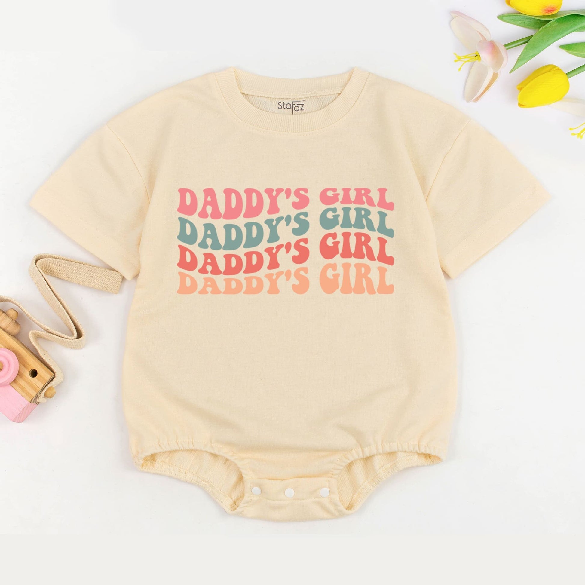 Daddy's Girl Oversized Bubble Romper for Baby Girls First Father's Day Infant Outfit Soft Comfortable Cotton Blend Shower Gift Idea