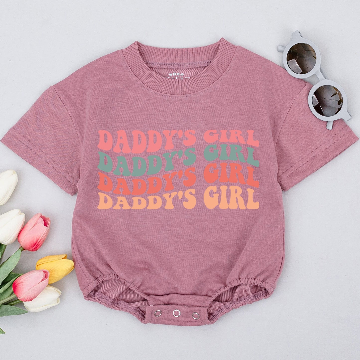 Daddy's Girl Oversized Bubble Romper for Baby Girls First Father's Day Infant Outfit Soft Comfortable Cotton Blend Shower Gift Idea