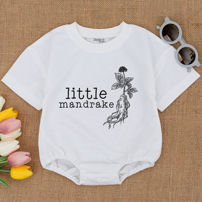 Little Mandrake Baby Romper: Wizard in Training Bodysuit, Cute Plant Sprout Outfit, Magic Potterhead Gift, Newborn Coming Home Outfit (Caution Mandrake!)