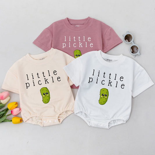 Cute Little Pickle Baby Jumpsuit, Funny One Piece for Vegan Babies, Dill & Vegetable Gift, Soft & Comfortable Cotton Romper Toddler Girl