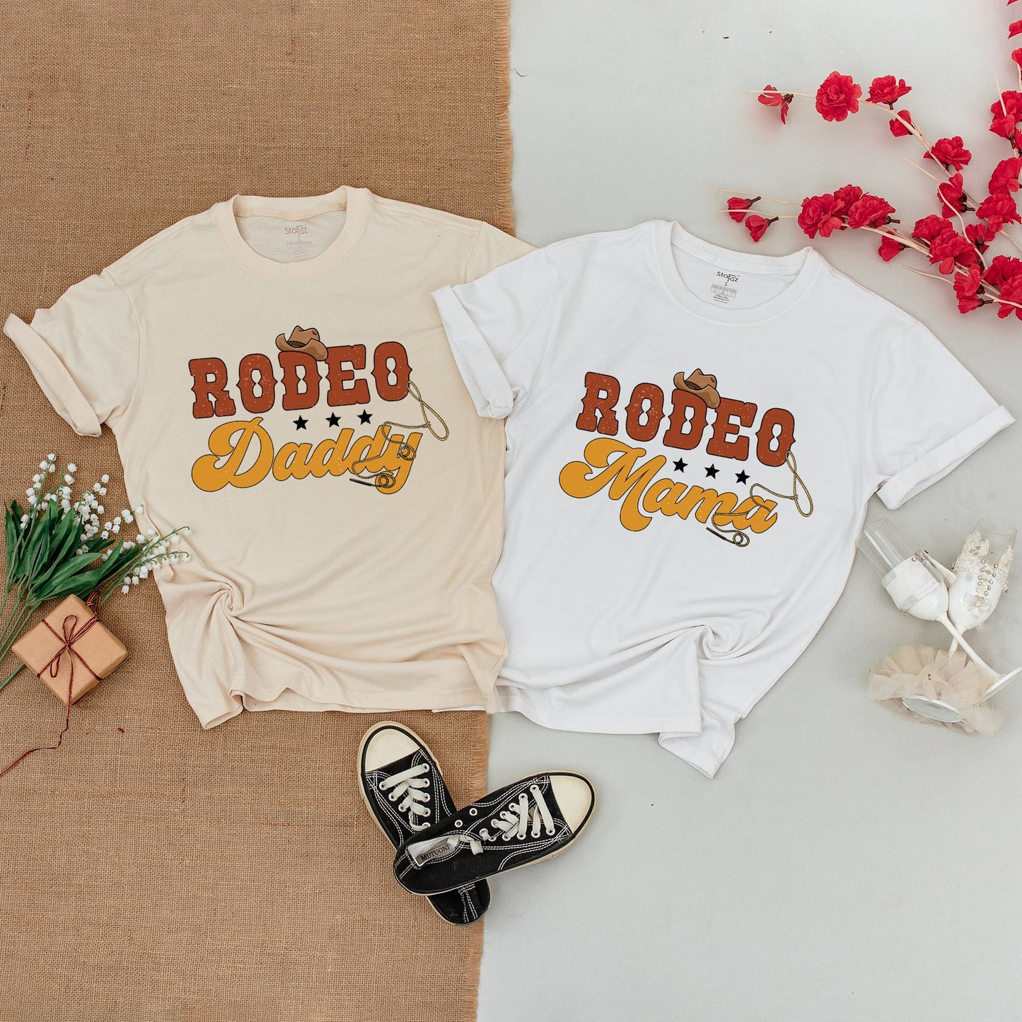 This Is My First Rodeo Toddler Shirt 1st Birthday Western Cowboy Baby Bodysuit Matching Family Outfit Vintage Retro Brown Golden