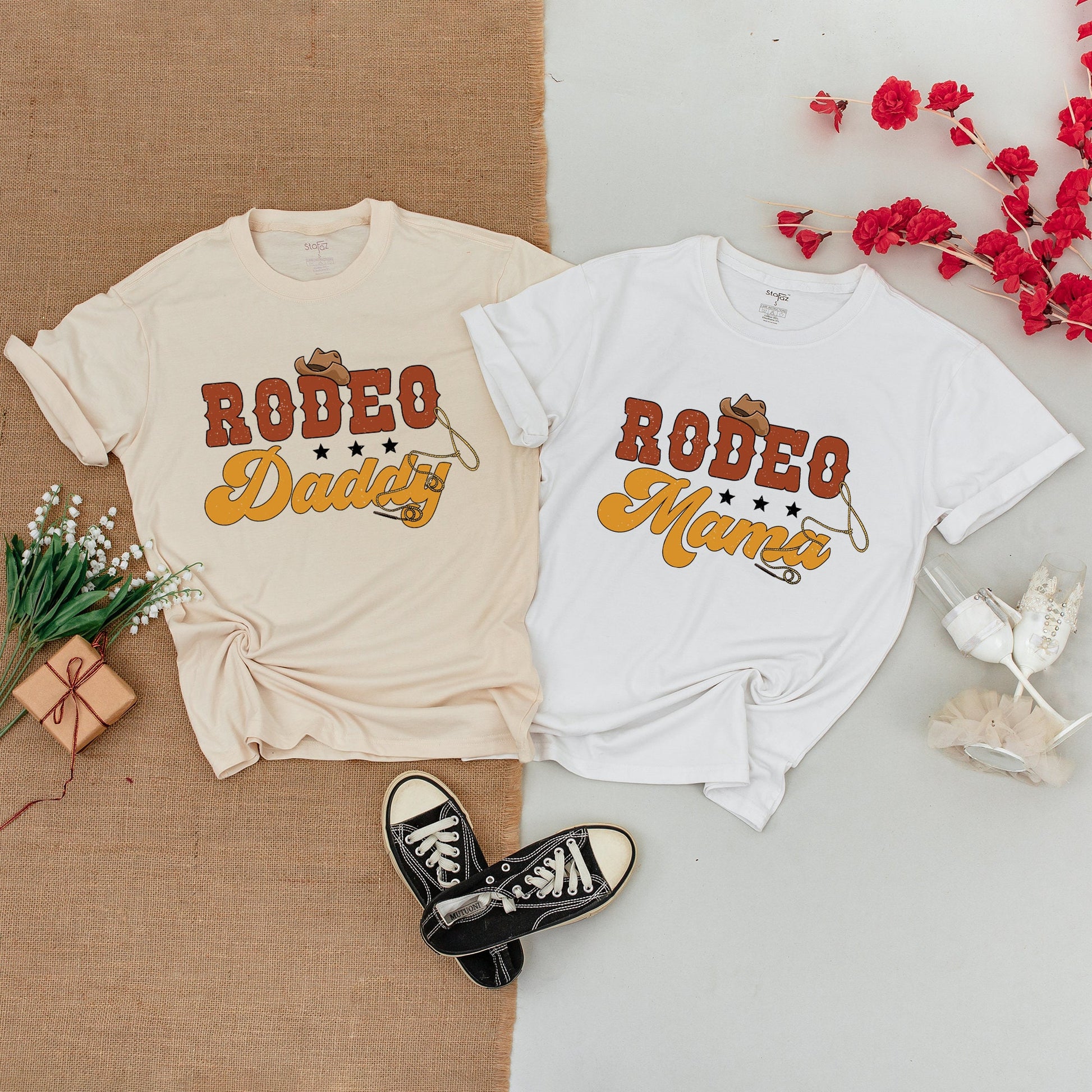 This Is My First Rodeo Toddler Shirt 1st Birthday Western Cowboy Baby Bodysuit Matching Family Outfit Vintage Retro Brown Golden
